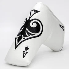 Magnetic Golf Putter White Cover Blade Putter Headcover Golf Club Head Cover