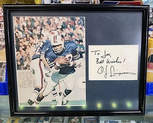 O.J. Simpson Buffalo Bills Autograph Matted Photo Framed 15x13