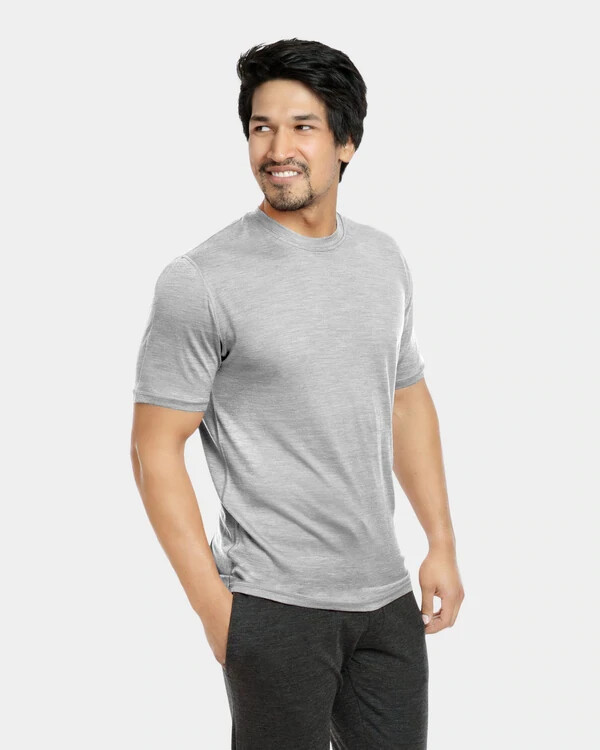Hart Schaffner MarxTech Wool Short Sleeve Crew Neck Grey Large 7490₽
