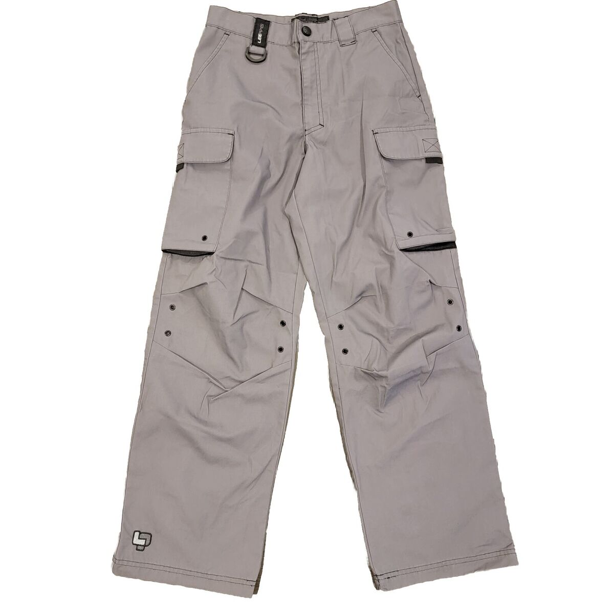 【PORTA】PIPING CARGO TRACK PANTS / 追跡付 NEW LEE PIPES Performance Gear Cargo Wide Leg Baggy Gray