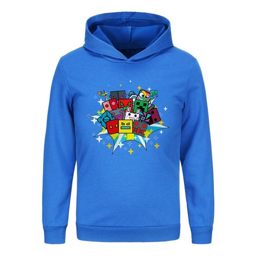 Geometry Dash Boys' Hoodie Cartoon Pure Cotton Hoodie Suitable for 5-13 Years - Picture 9 of 20