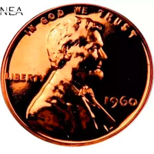 1960 SMALL DATE Lincoln Memorial Penny Cent ~ Gem Proof (red) ~ SD