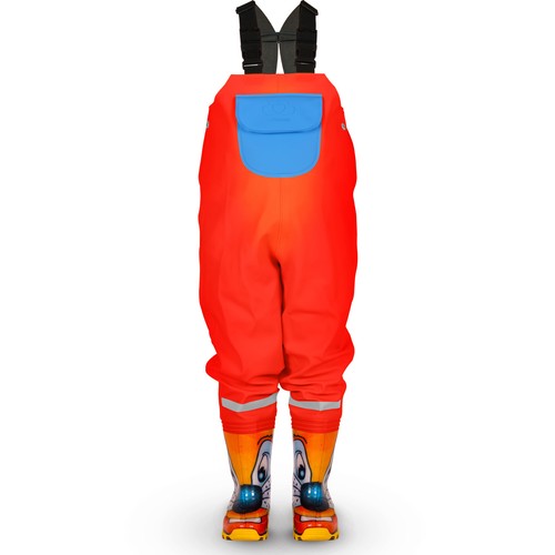 Children Kids Toddlers Waterproof Chest Waders Pocket and Bag (1.5-9 yrs old) - Picture 31 of 44