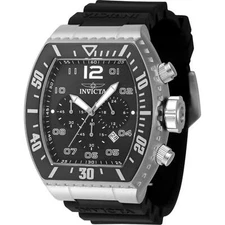 Invicta Men's Watch Pro Diver Chronograph Quartz Black Dial Silicone Strap 47282