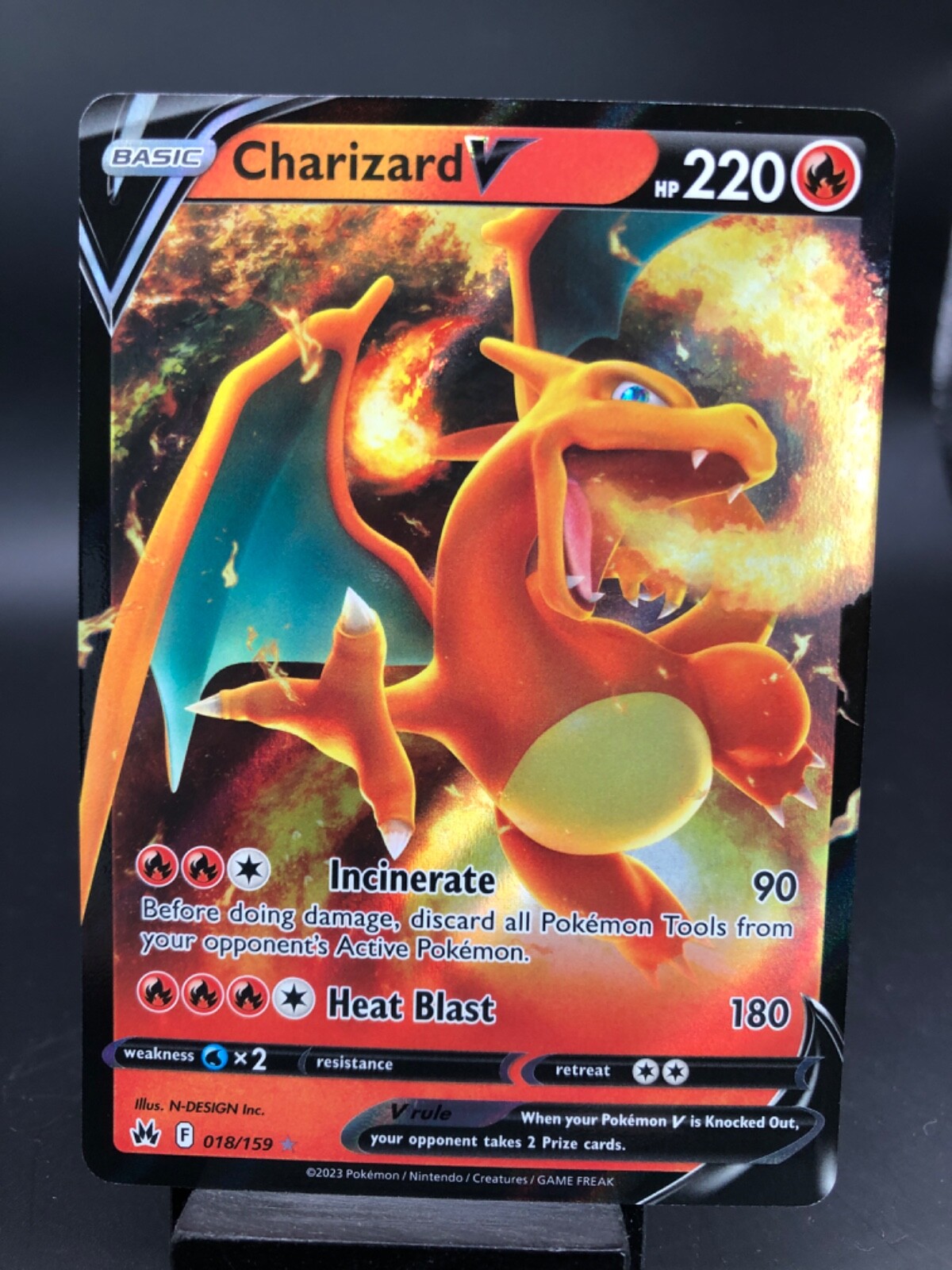 Charizard V - Crown Zenith 018/159 - Pokemon TCG - NM - HOLO