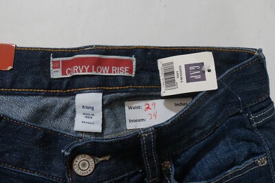 Jean Femme GAP Curvy Taille Basse Délavé Foncé - Taille 6 Regular (29 X 32)