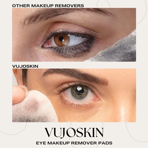 VUJOSKIN Eye Makeup Remover Pads 50 pcs Suitable For Waterproof Makeup Natural - Picture 11 of 12