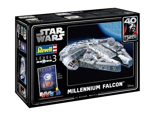 Star Wars Millennium Falcon Plastica Kit 1/72 Inc.Pittura , Spazzola, Colla Pod - Immagine 2 di 4