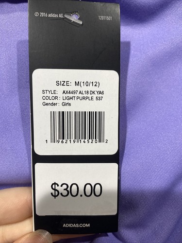 NEW ADIDAS/LIGHT PURPLE TRAINING SKORT SKIRT BIG KIDS/GIRLS - Picture 4 of 5