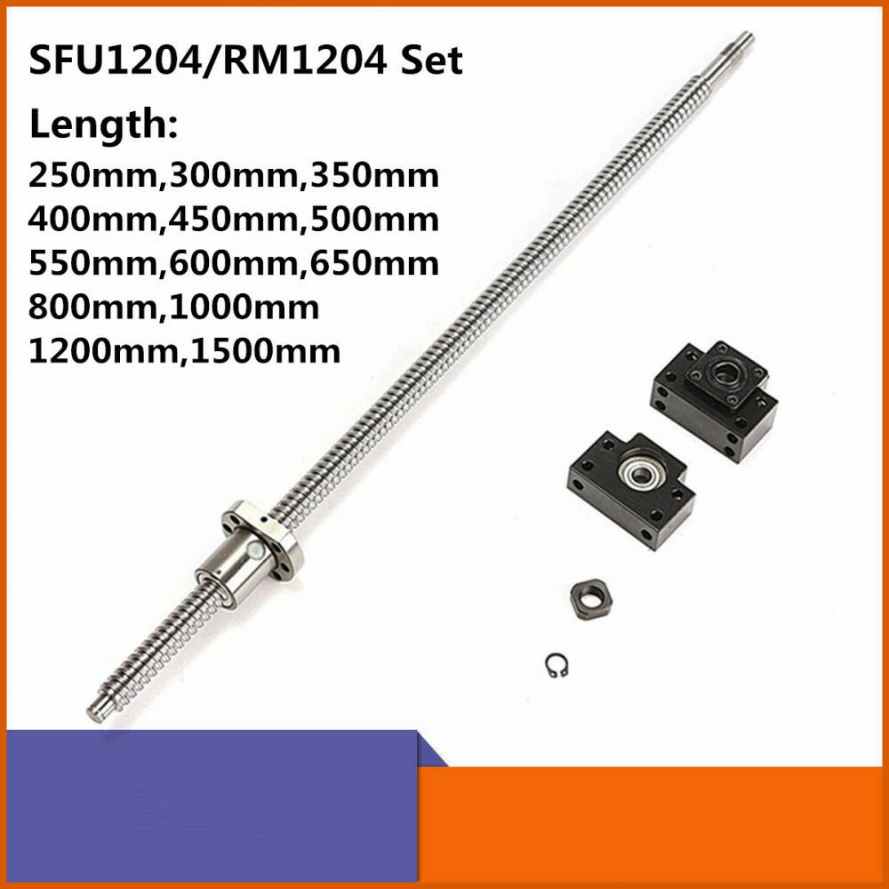SFU1204 Rolled Ball Screw C7 w 1204 flange ball nut end machined & BK