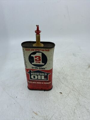 Vintage 3 IN 1 Household Oil - 1, 3oz container WITH OIL | eBay