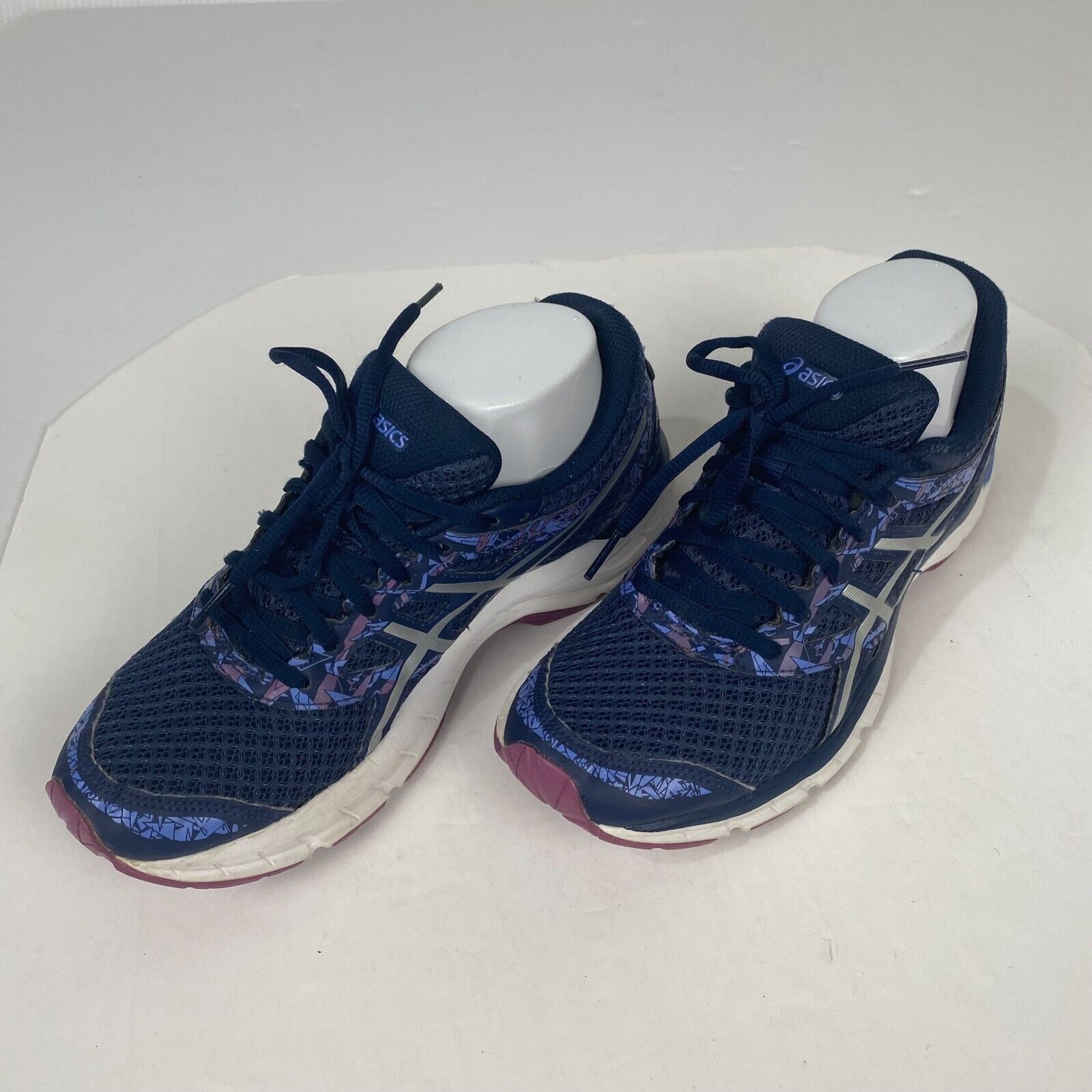 ASICS Sneaker Womens Size 8 Blue White GEL-EXCITE 4 Running Trainers Shoes T6E8N