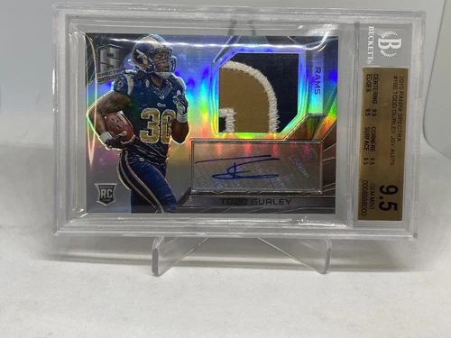 2015 Todd Gurley ROOKIE Spectra /75 Auto REFRACTOR BGS QUAD ALL 9.5/10 POP 6