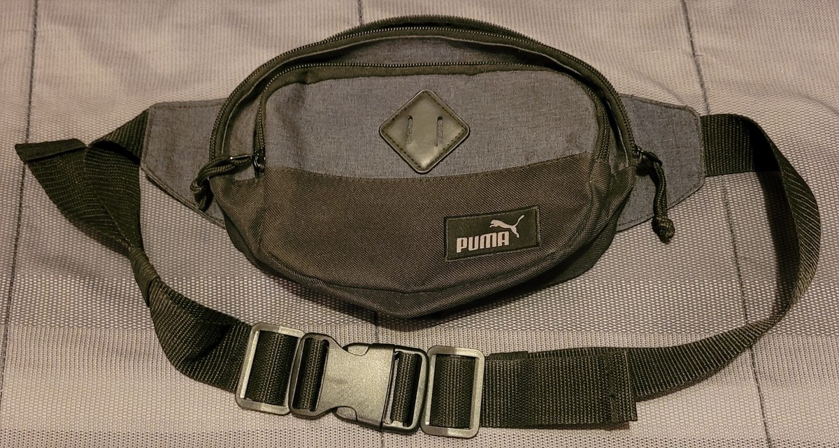 Puma Hip Sack/Fanny Pack Adjustable Strap- Black Dark Gray