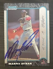 1999 Bowman Chrome #83 Manny Aybar St Louis Cardinals Signed Card Autographed