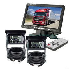 2x 4PIN Backup Reversing Camera HD 7" Monitor Car Rear View System for Camper RV