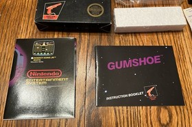 Nintendo Gumshoe Sticker Seal Black Box NES Video Game 5 screw Cartridge RARE
