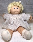 Vintage Cabbage Patch Doll 1982 Blonde  Curly Hair, Blue Eye, Original Dress