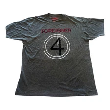 FOREIGNER 4 Album Cover Graphic T SHIRT 2XL TEE Men's Distressed 100% Cotton Top