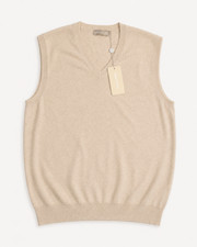GOBI Organic Mongolia Cashmere Vest Men’s 2XL Beige V-Neck NWT
