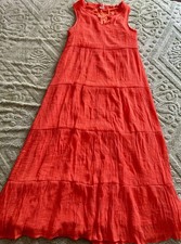 Naif  Long Dress S  Layered V Neck sleeveless  ORANGE  Beach BoHo