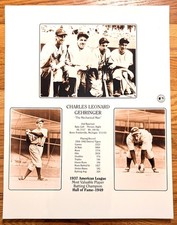 Charles Leonard Gehringer Hall of Fame Photo 11x14 B&W Circa 1980s Baseball