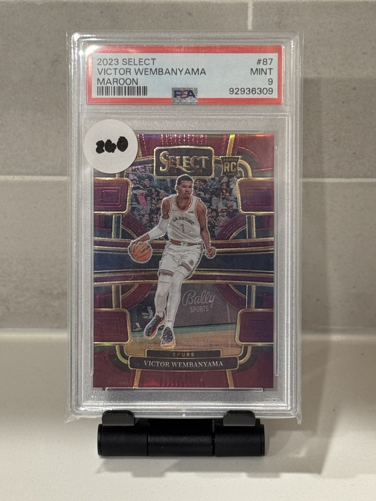 2023 Select Victor Wembanyama Maroon Concourse Rookie Prizm /175 PSA 9