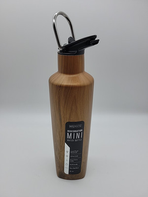 NEW Brumate Rehydration Mini 16oz Water Bottle Sip Straw Easy Carry Loop Walnut