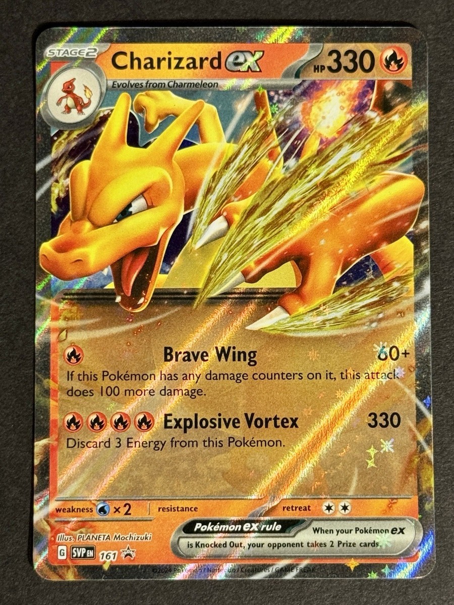 Pokémon TCG Charizard EX 161 Dragon Promo Card Holo Scarlet and