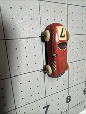 Vintage  7 Red Race Car Tin Litho Biller Penny Toy / LUCKY SEVEN