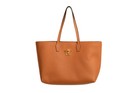 Versace Women's Cognac Grainy Leather Gold Medusa Tote Handbag Shoulder Bag