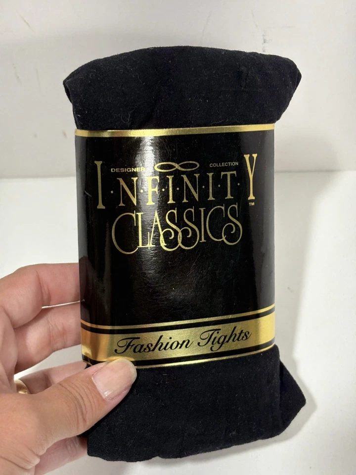 Designer Collection Infinity Classics Fashion Footed Tights Black M/L Vintage - Image 4 of 4