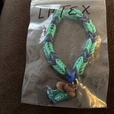 Loom Band 1-Charm Latex Handmade Bracelet, Individually Bagged 