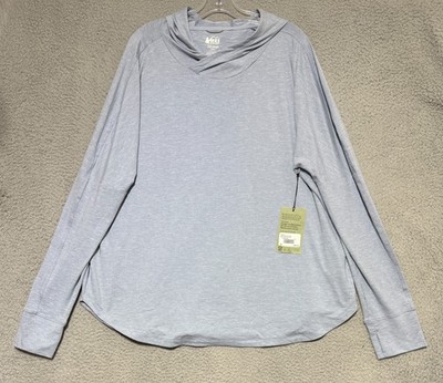 NEW REI Co-Op Sahara Shade Hoodie Plus Womens 3X Blue Heather UPF 50+