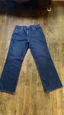 Loft Women  s The Relaxed Straight Jeans High Rise Size 30/10 Dark Wash NWT