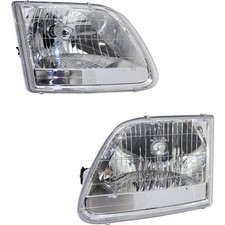 Driver And Passenger Side Headlights For Ford F-150 2001-2003 Halogen W Bulbs
