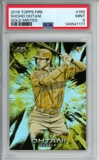 2018 Topps Fire Gold Minted #150 Shohei Ohtani Rookie (RC) PSA 9 Mint