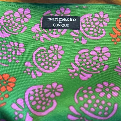 Marimekko for Clinique Green Floral Makeup Bag