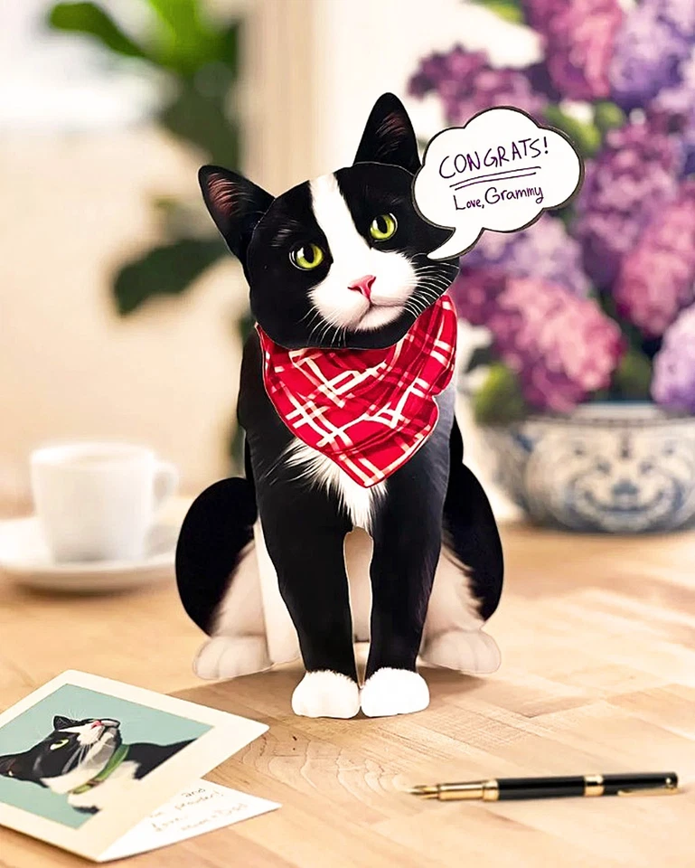 (2) Cat 3D Pop Up Birthday Cards Thank You, Get Well, Love, Family All Occasions - Image 2 of 4