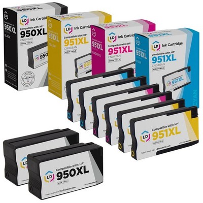 LD 8pk COMP Ink Cartridge for HP 950 XL 951XL Black Cyan Magenta Yellow 8600