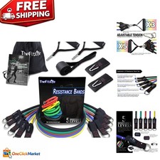 5 Stackable Exercise Resistance Bands Set - Up to 150 lbs for Total Versatility