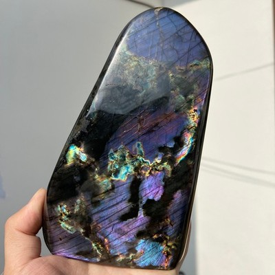 1470g Natural colourful labradorite polished free-form mineral specimen healing