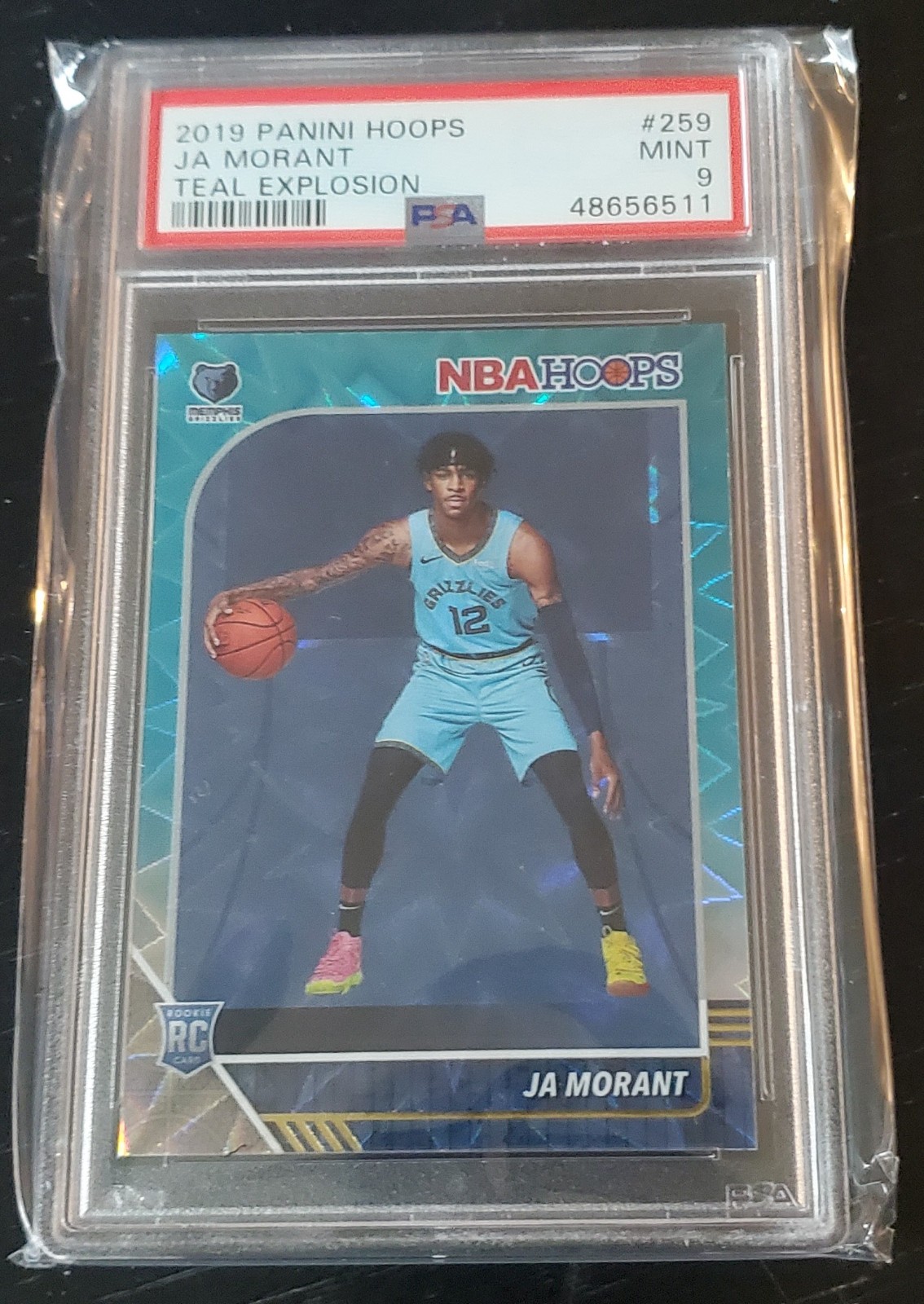 2019 Hoops Ja Morant #259 Teal Explosion PSA 9