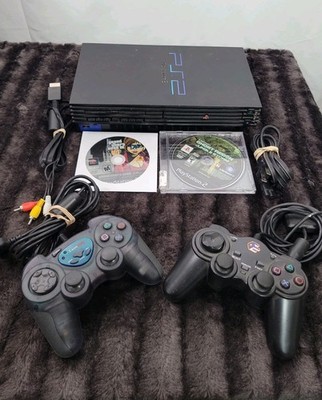 Sony Playstation 2 PS2 Fat Console Bundle 2 Controllers 2 Games Tested & Working