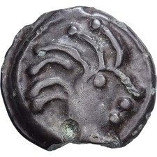 #139124 Gaul, Senones, potin &agrave; la t&ecirc;te d&rsquo;indien, 1st century BC, Potin, VF
