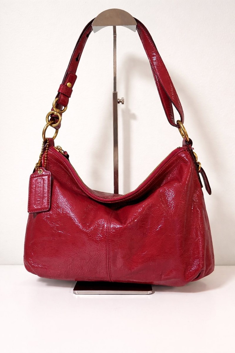 Coach Mia Crinkle Patent Leather Convertible Shoulder Bag (#15728