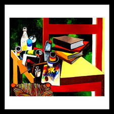 RENATO GUTTUSO -  LITOGRAFIA   CM.  55 X 55  TAVOLO DEL PITTORE