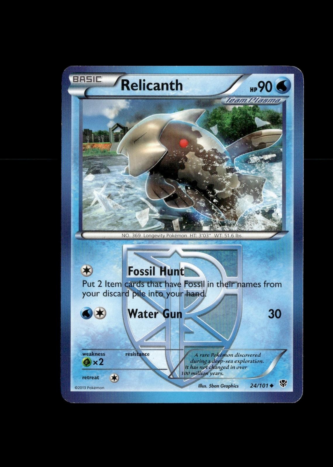 Relicanth 24/101 Uncommon Plasma Blast Pokemon Lightly Played