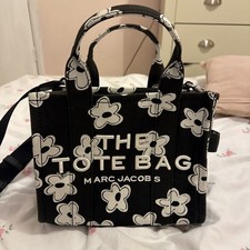 Marc Jacobs Daisy Canvas Medium The Tote Bag - Black/White Flowers  UK Rare
