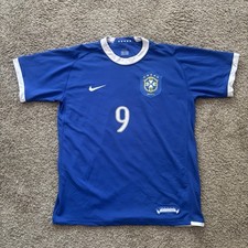 Vintage Brazil Away Football Shirt Jersey World Cup 2006 Ronaldo Nike blue